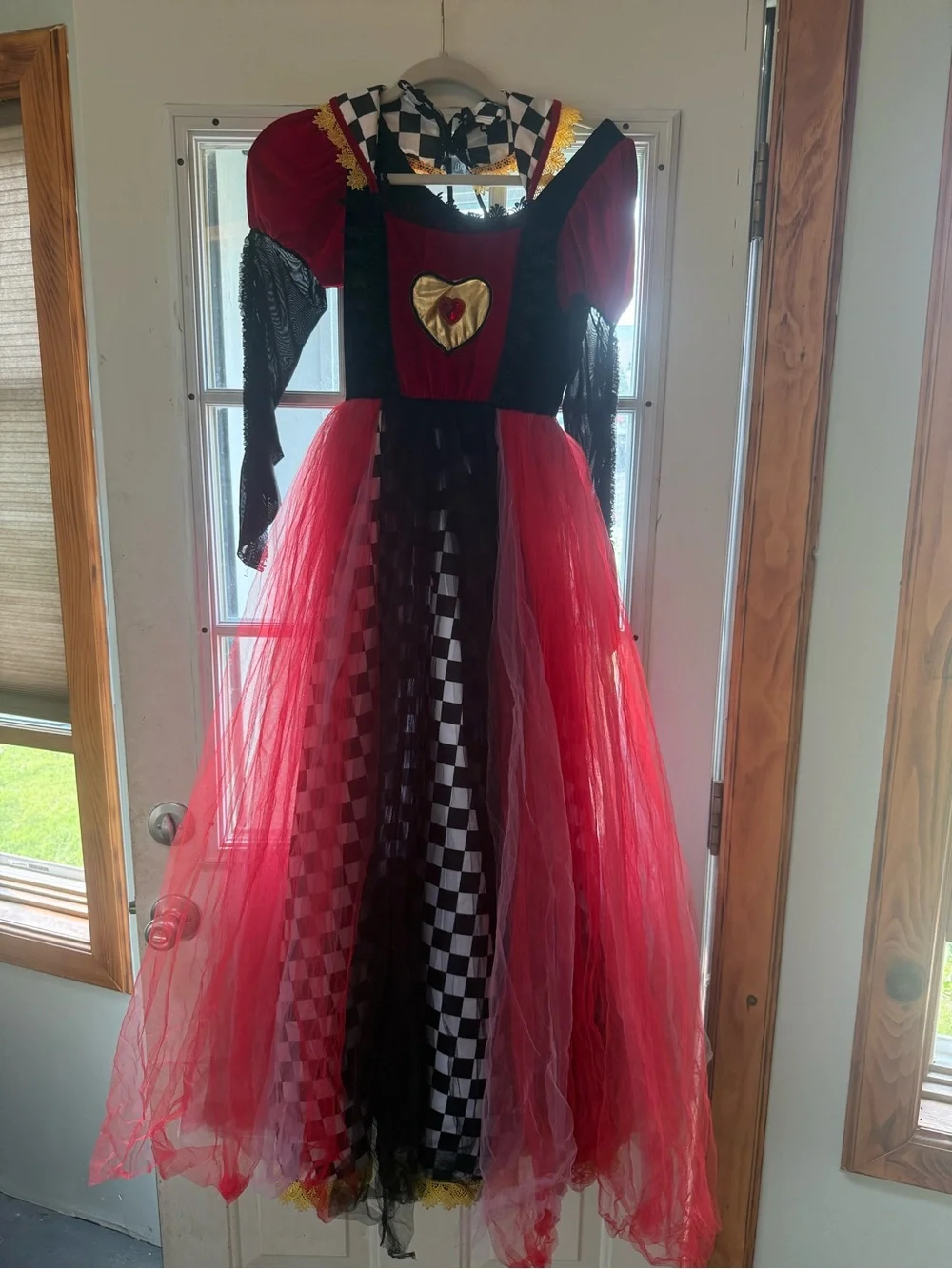 Red & Black Queen of Hearts from Alice in Wonderland Kids Costume Dress